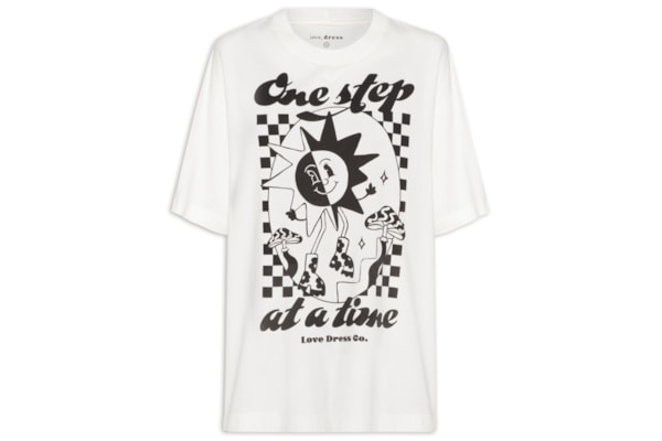 Camiseta Feminina Silk One Step On At A Time - Branco
