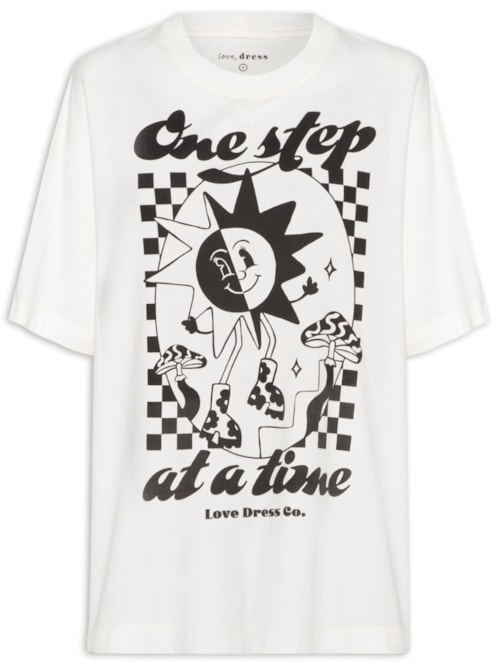 Camiseta Feminina Silk One Step On At A Time – Branco