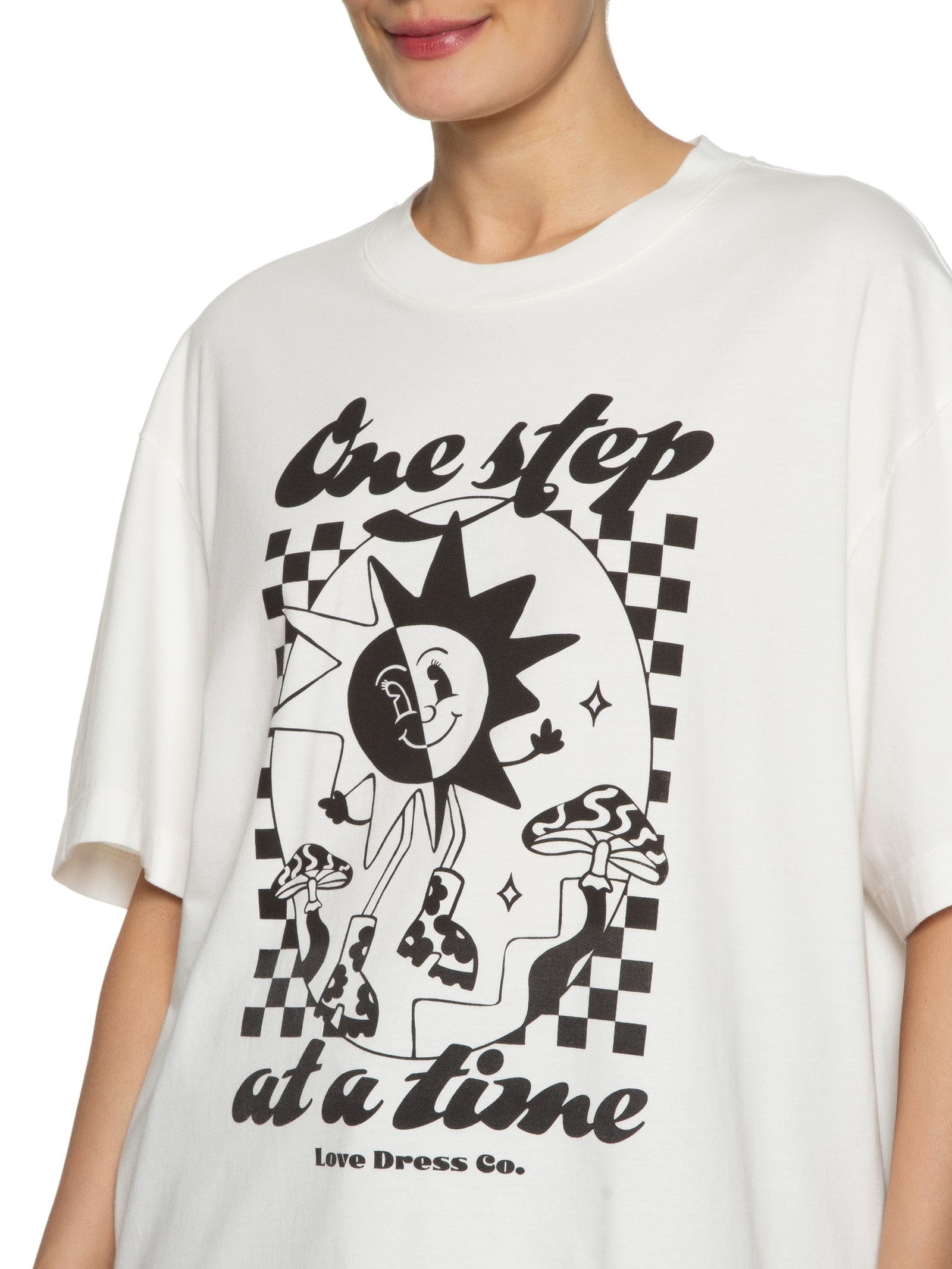 Camiseta Feminina Silk One Step On At A Time Branco Dress To