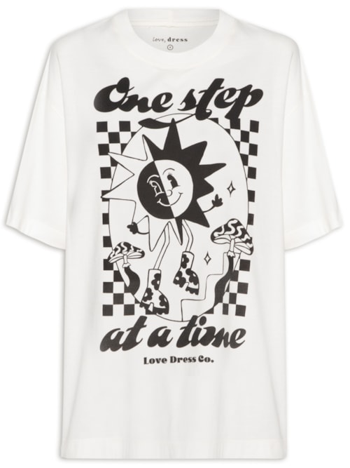 Camiseta Feminina Silk One Step On At A Time - Branco