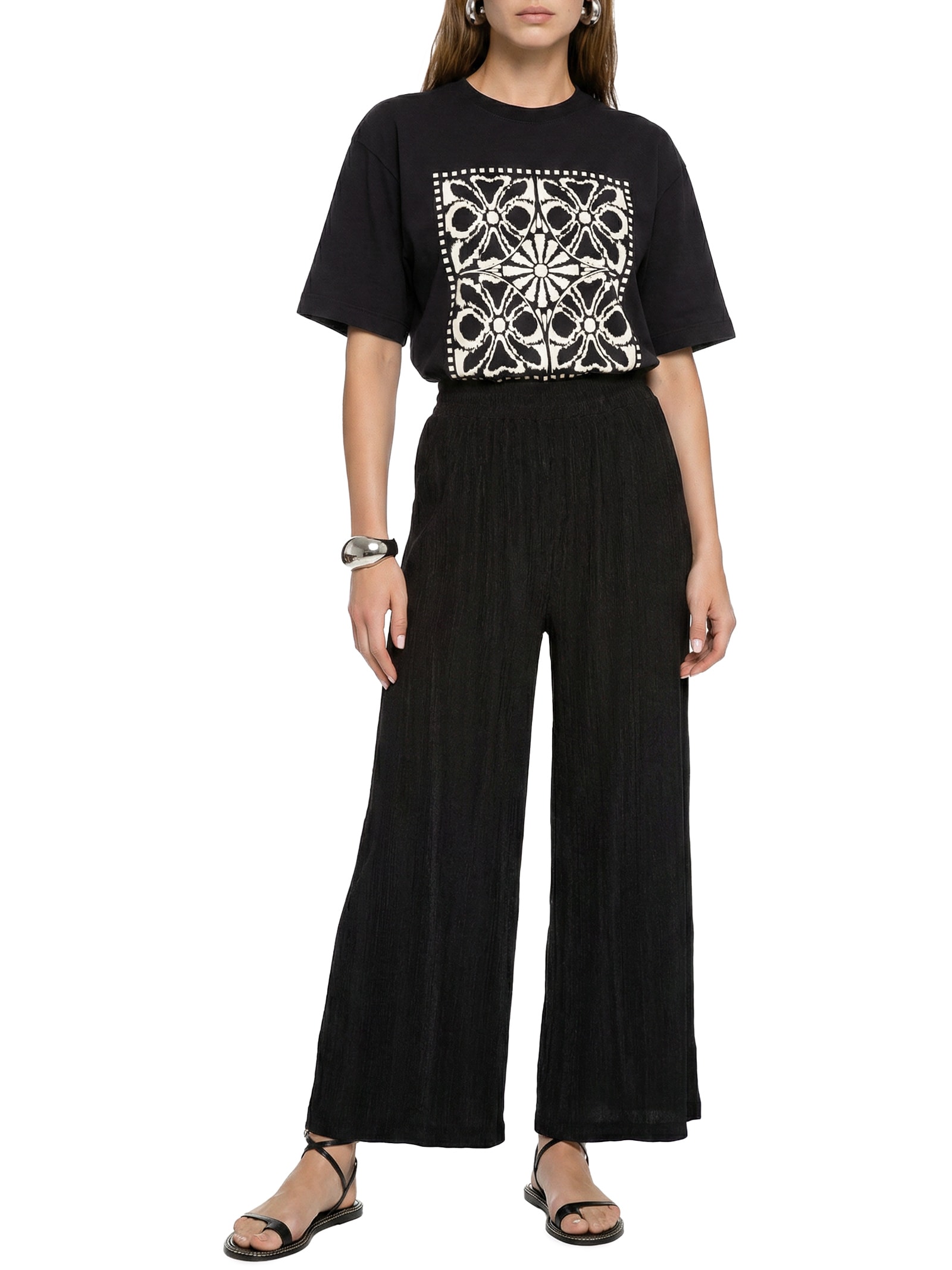 Camiseta Feminina Silk Sol Em Misti Preto Cacay