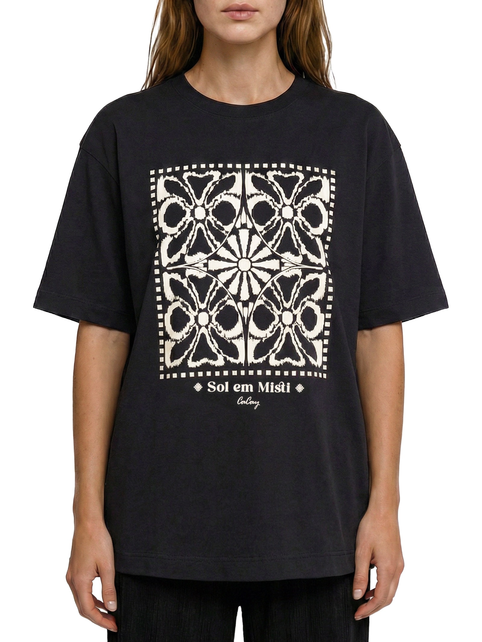 Camiseta Feminina Silk Sol Em Misti Preto Cacay