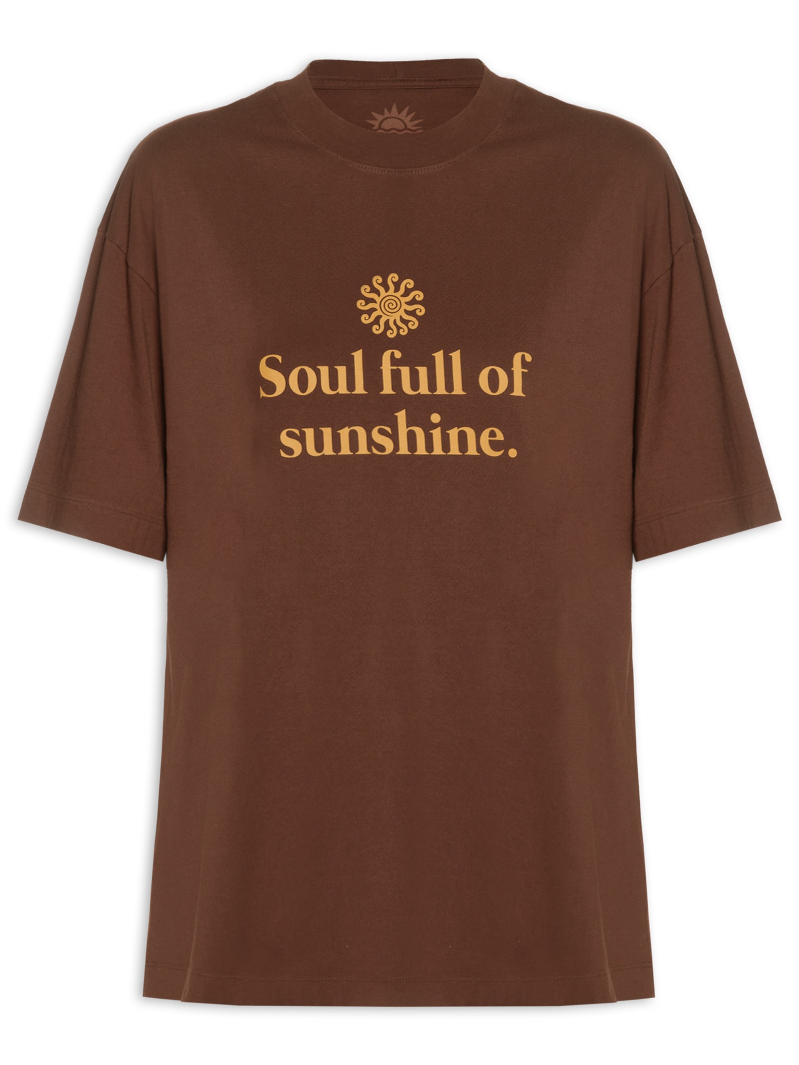 Camiseta Feminina Silk Soul Full Of Sunshine Marrom Dress To