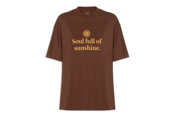 Camiseta Feminina Silk Soul Full Of Sunshine - Marrom