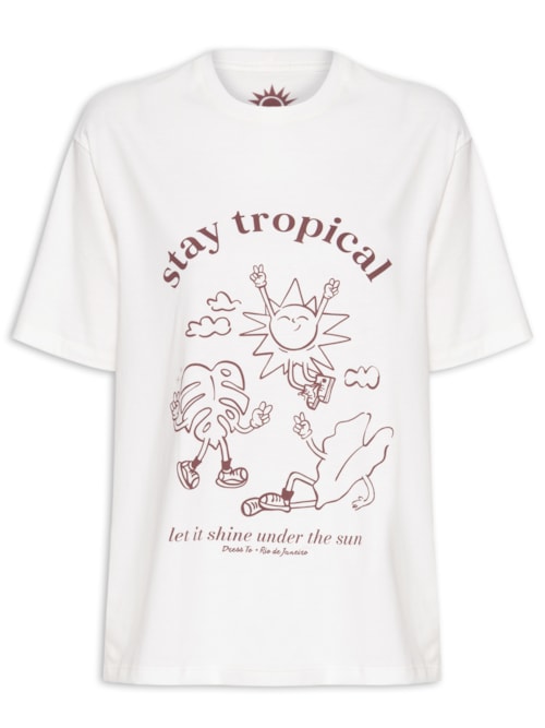 Camiseta Feminina Silk Stay Tropical – Branco