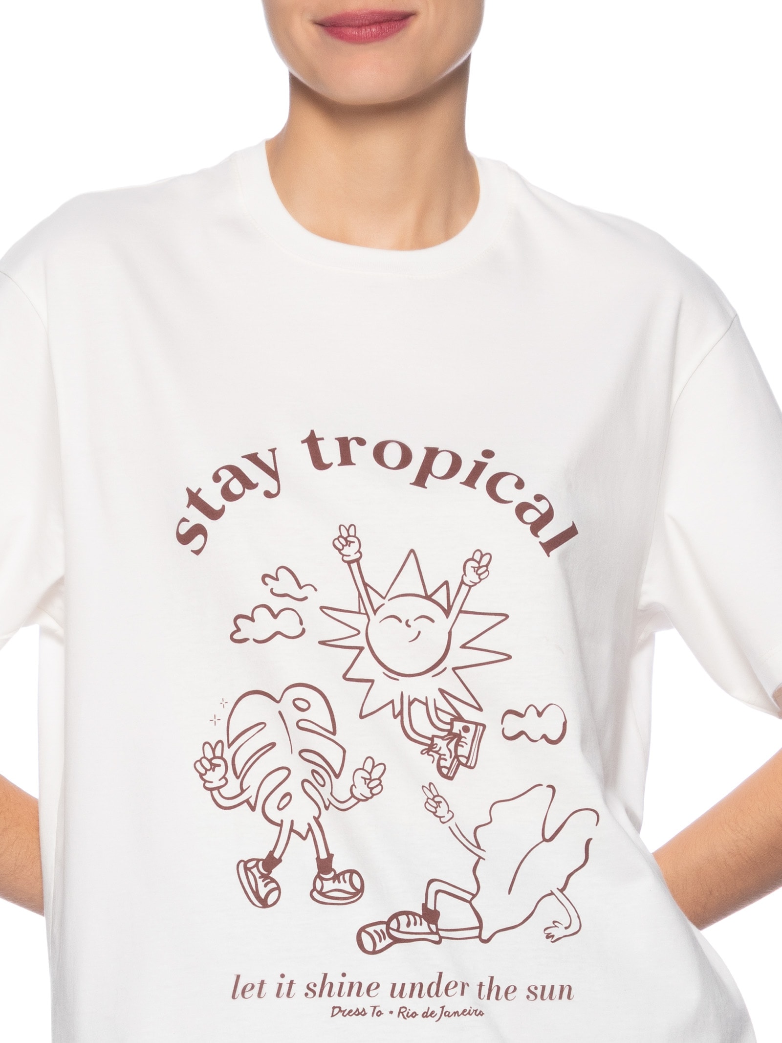 Camiseta Feminina Silk Stay Tropical Branco Dress To