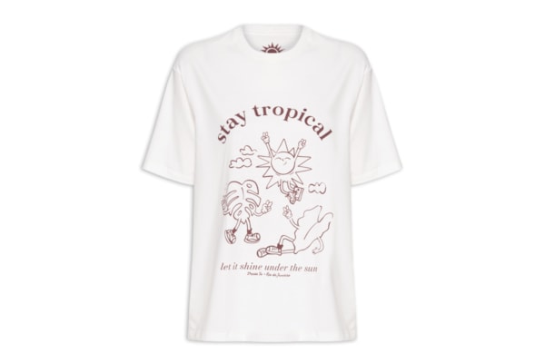 Camiseta Feminina Silk Stay Tropical - Branco