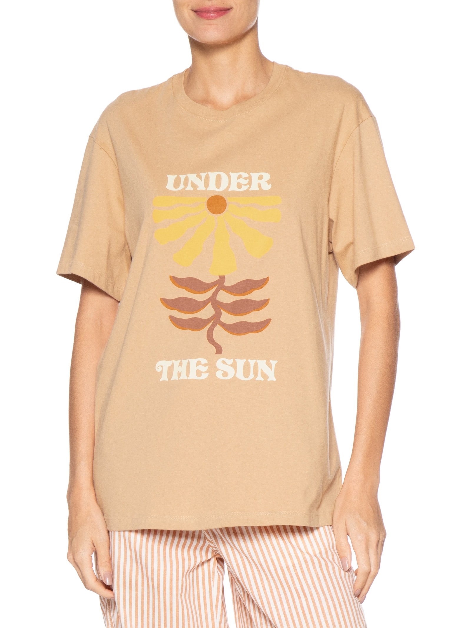 Camiseta Feminina Silk Under The Sun Bege Dress To