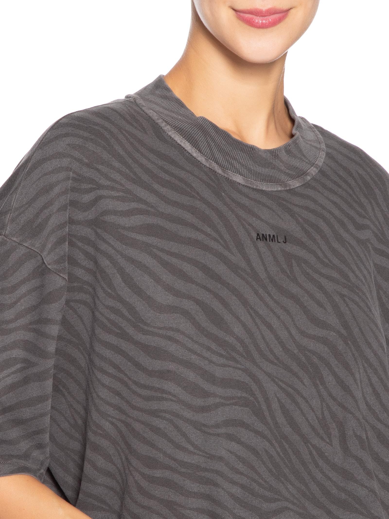 Camiseta Feminina Silk Zebra Cinza Animale Jeans