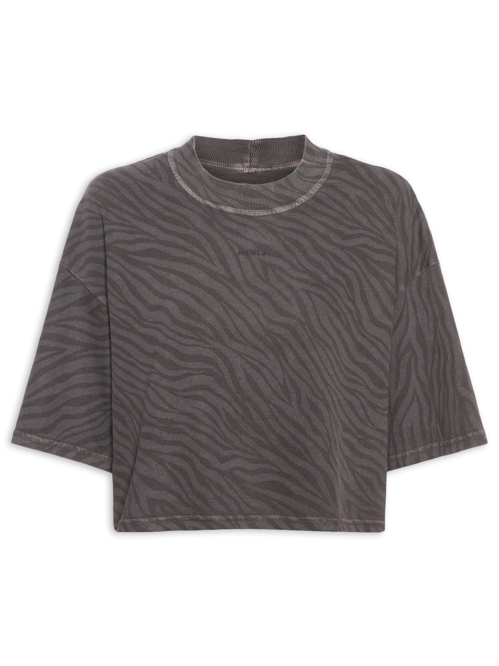 Camiseta Feminina Silk Zebra Cinza Animale Jeans