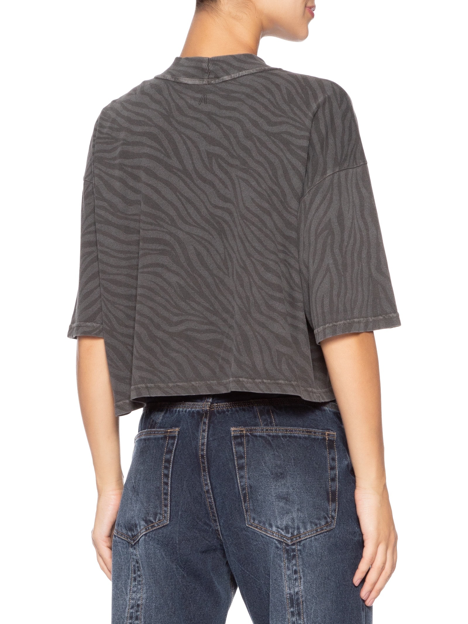 Camiseta Feminina Silk Zebra Cinza Animale Jeans