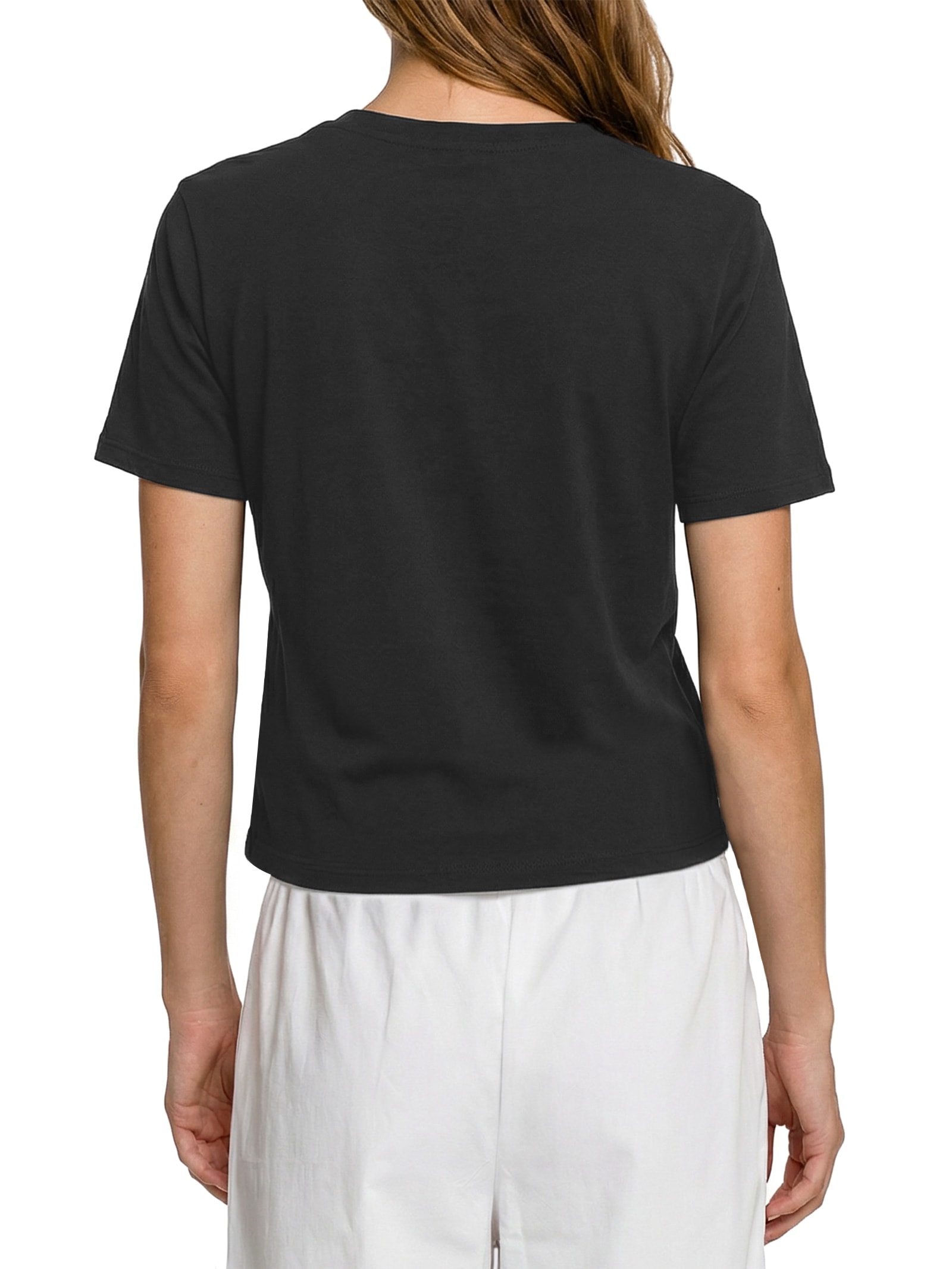 Camiseta Feminina Slim Bordada Sonho Colorido Preto Cantão