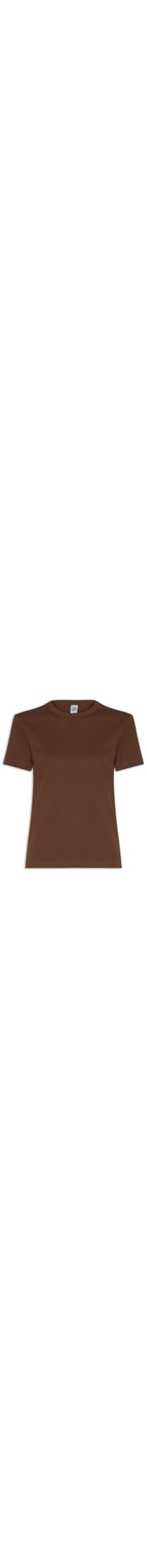 Camiseta Feminina Slim Em Algodão - Marrom