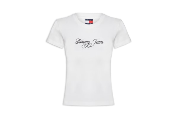 Camiseta Feminina Slim Ess Logo 1 Rib Tee – Branco
