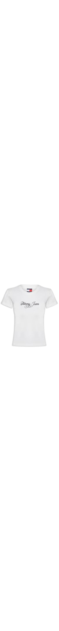 Camiseta Feminina Slim Ess Logo 1 Rib Tee – Branco