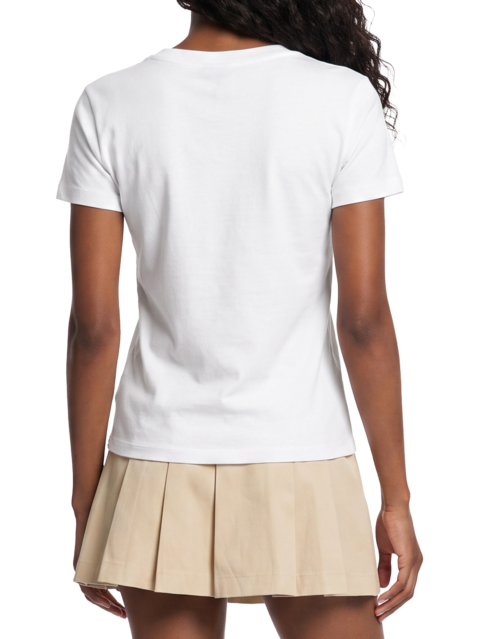 Camiseta Feminina Slim Ess Logo 1 Rib Tee – Branco Tommy Jeans