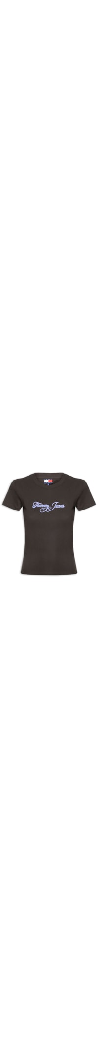 Camiseta Feminina Slim Ess Logo 1 Rib Tee – Marrom