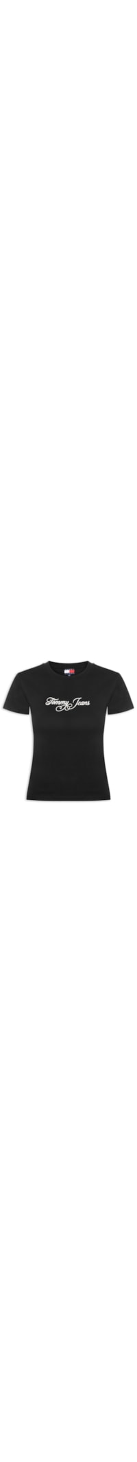 Camiseta Feminina Slim Ess Logo 1 Rib Tee – Preto