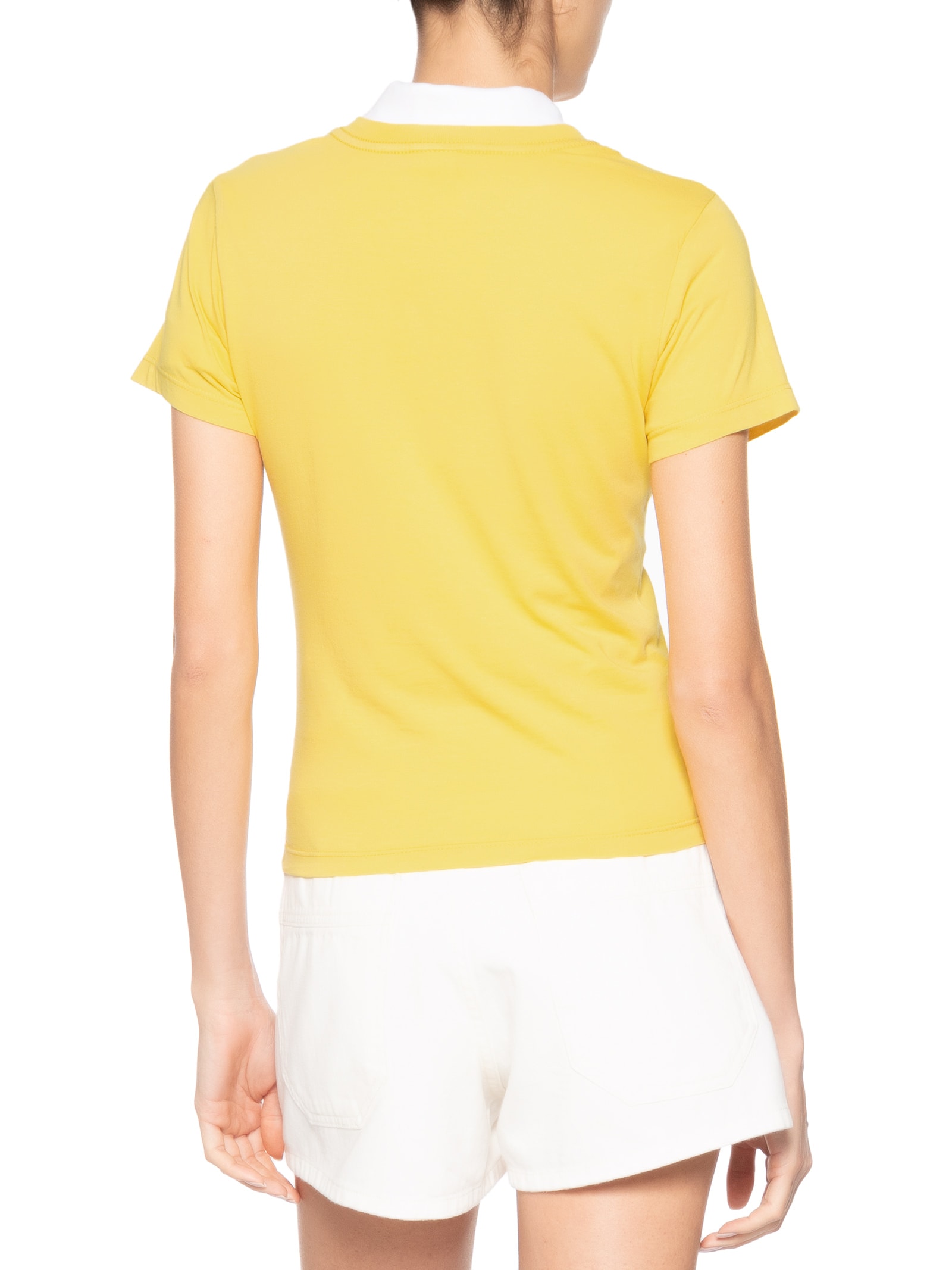Camiseta Feminina Slim Essential Logo Tee Ext Amarelo Tommy Jeans