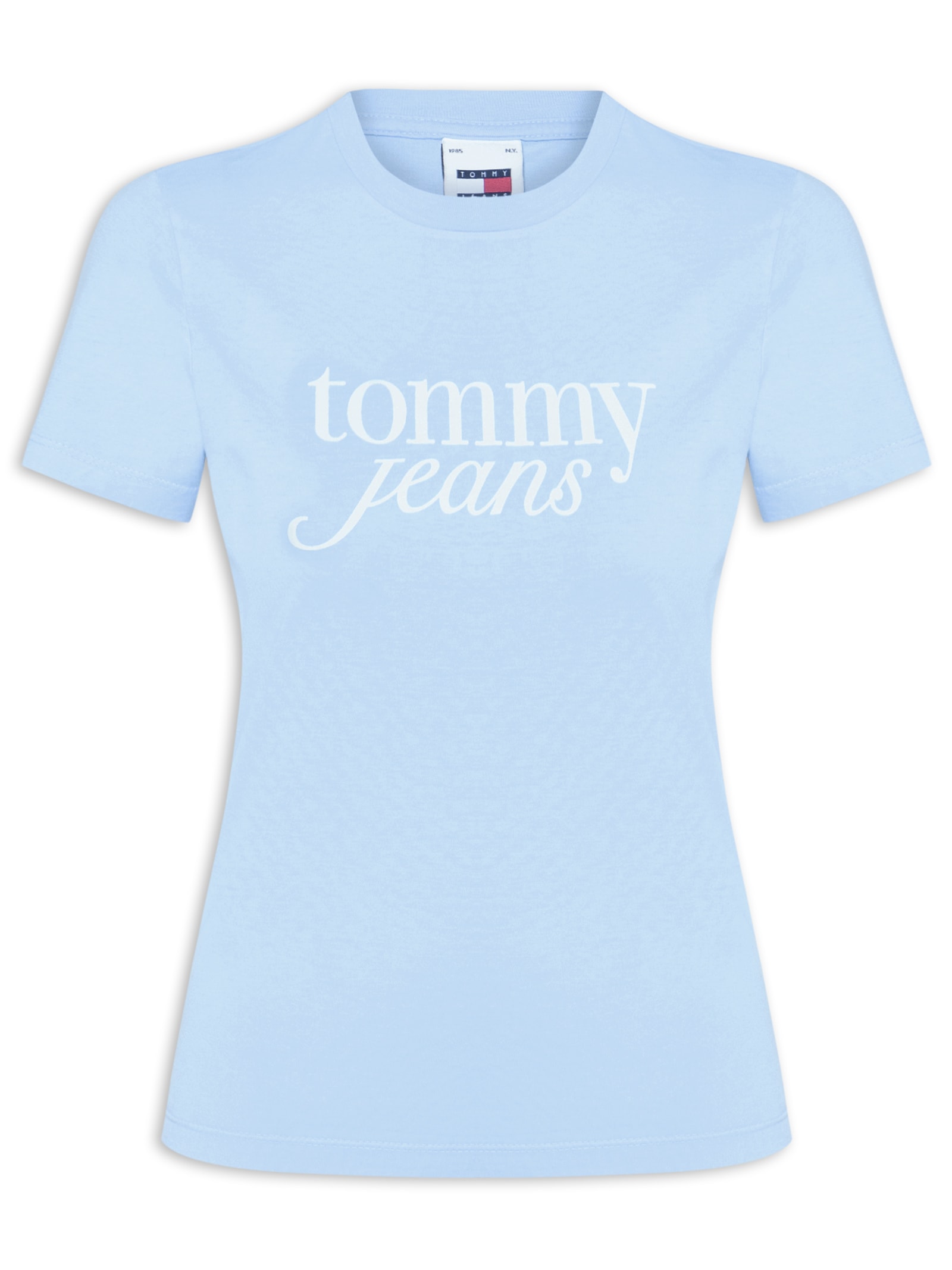 ?Camiseta Feminina Slim Essential Logo Tee Ext Azul Tommy Jeans
