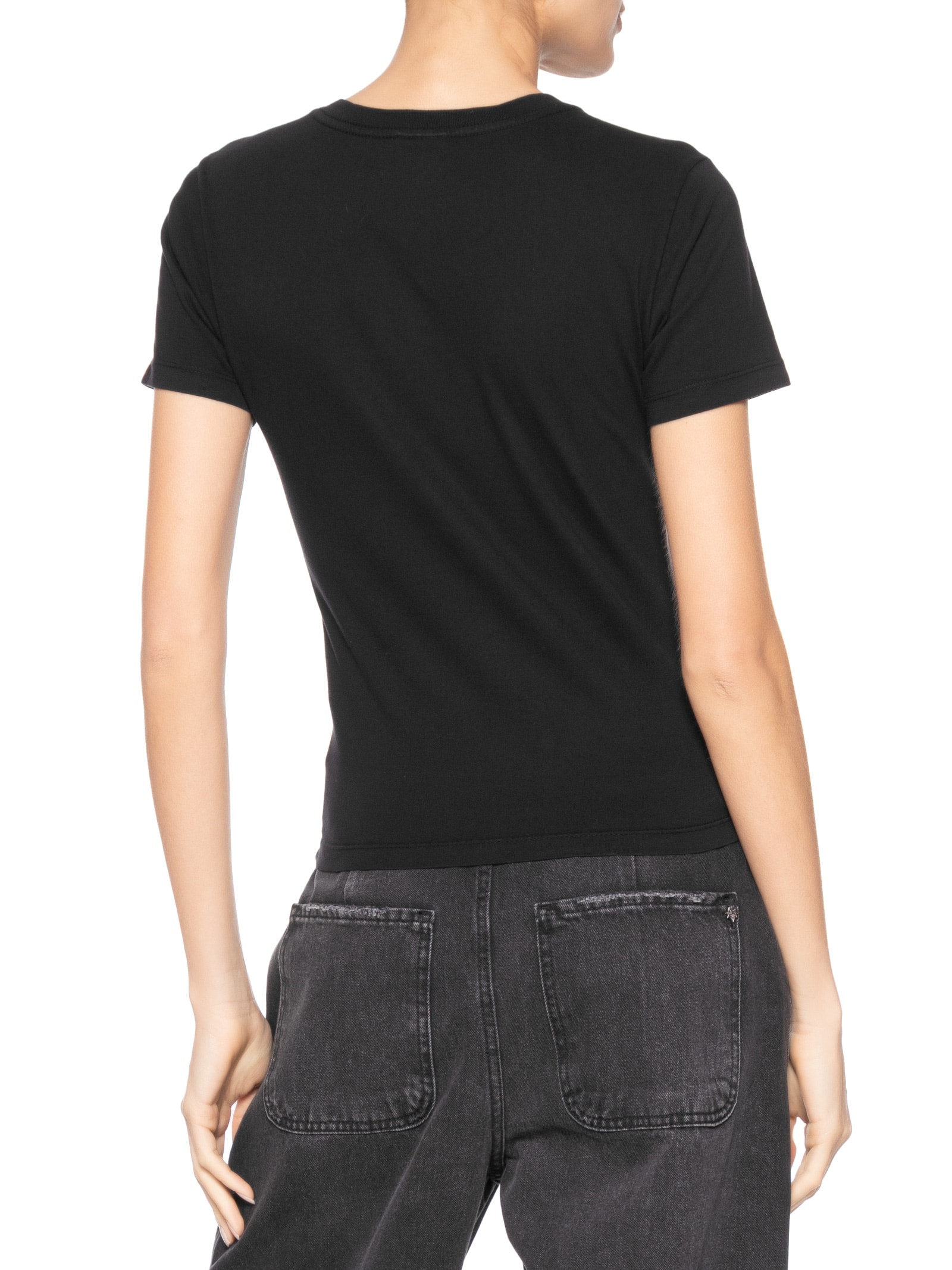 ?Camiseta Feminina Slim Essential Logo Tee Ext Preto Tommy Jeans