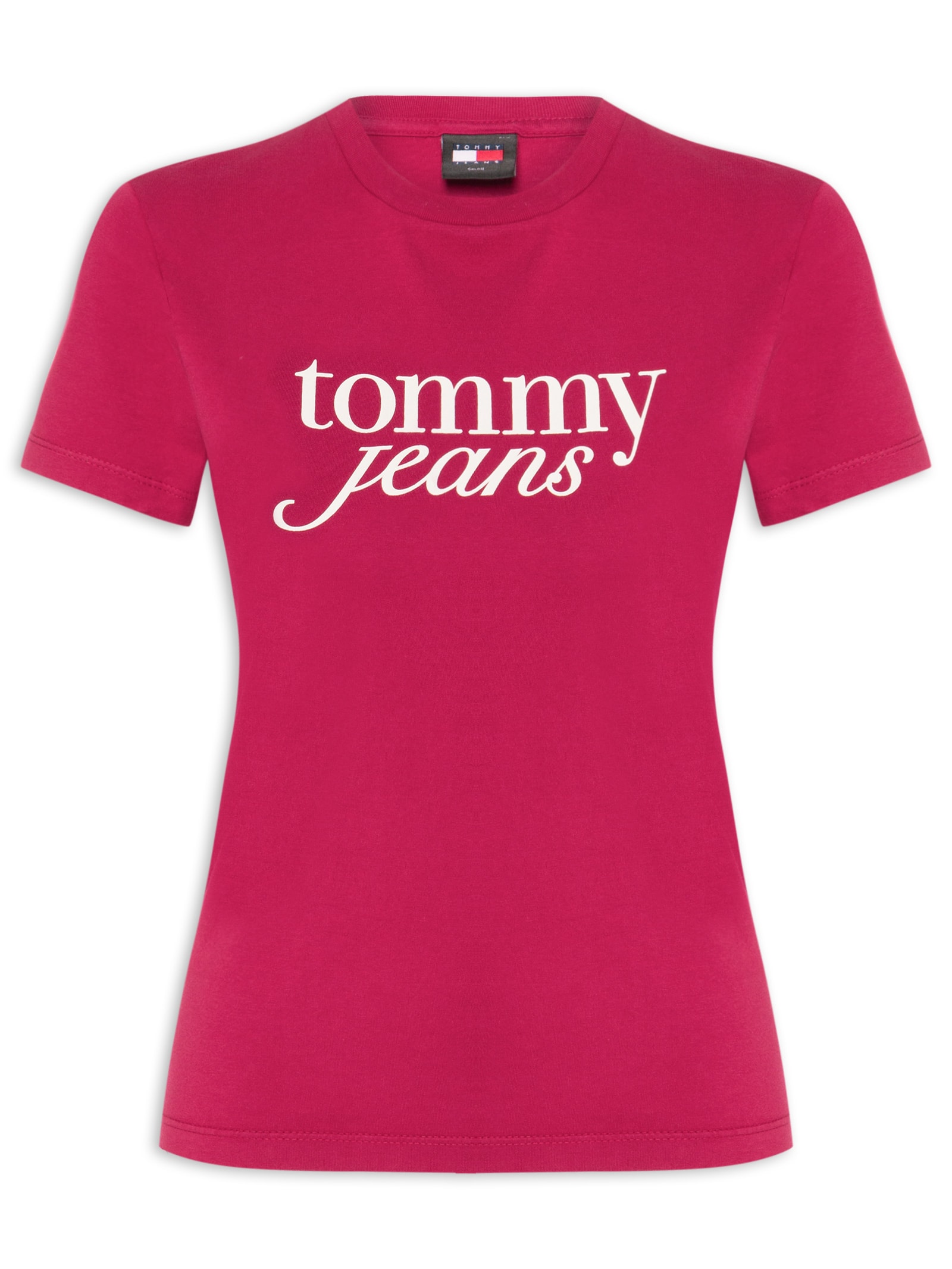 ?Camiseta Feminina Slim Essential Logo Tee Ext Rosa Tommy Jeans