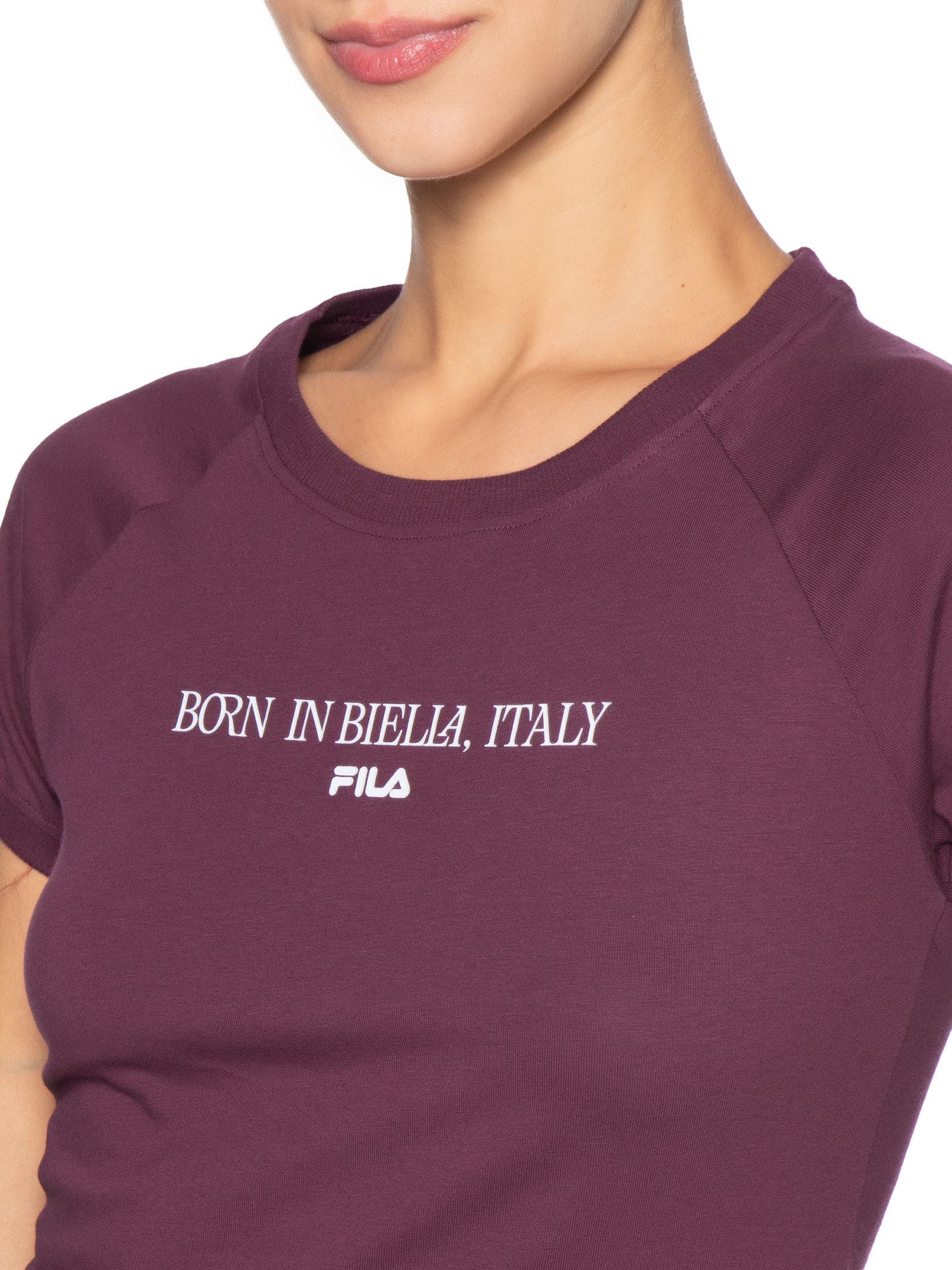 Camiseta Feminina Slim Letter Roxo Fila