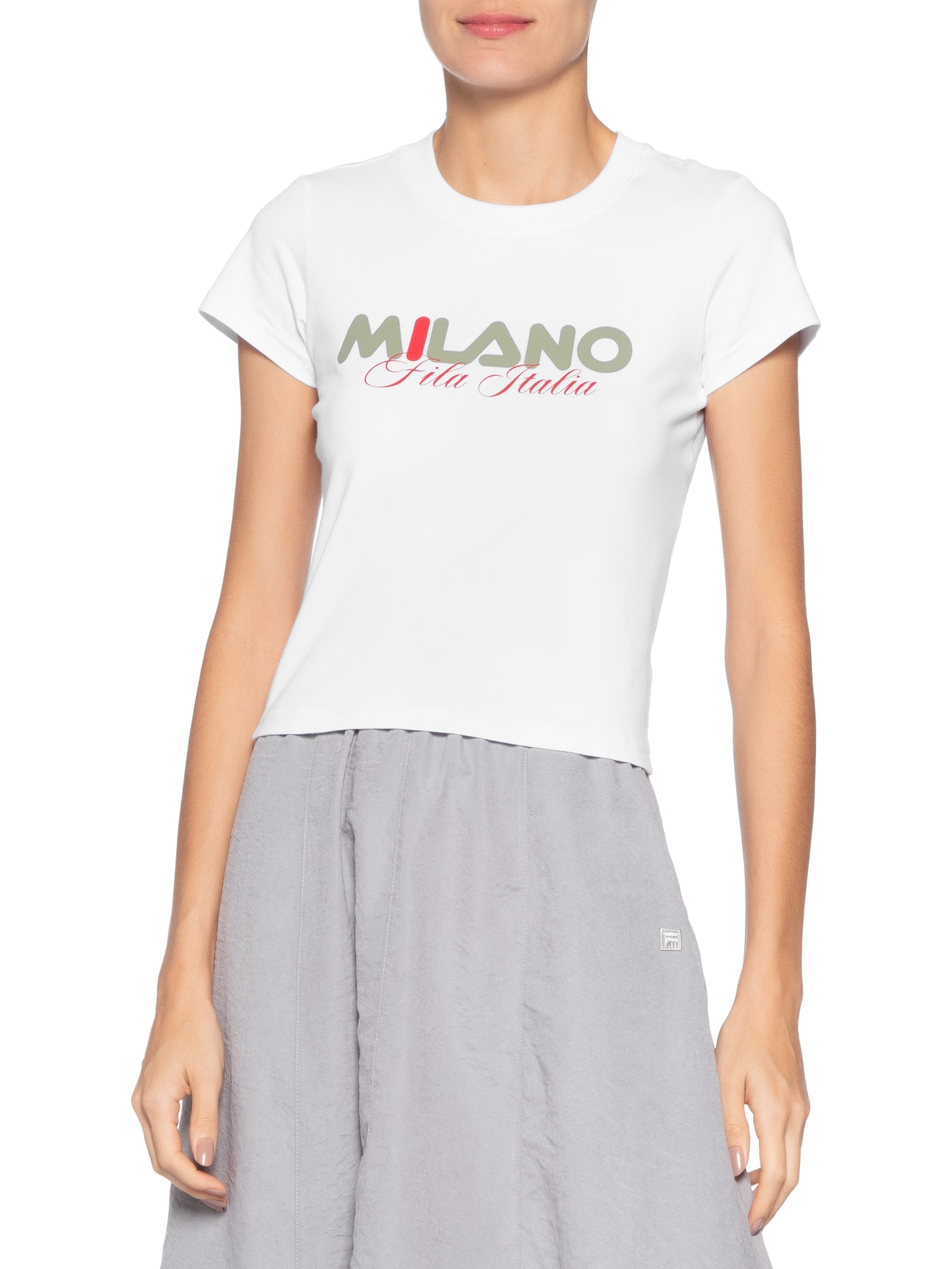 Camiseta Feminina Slim Milano Ag Branco Fila