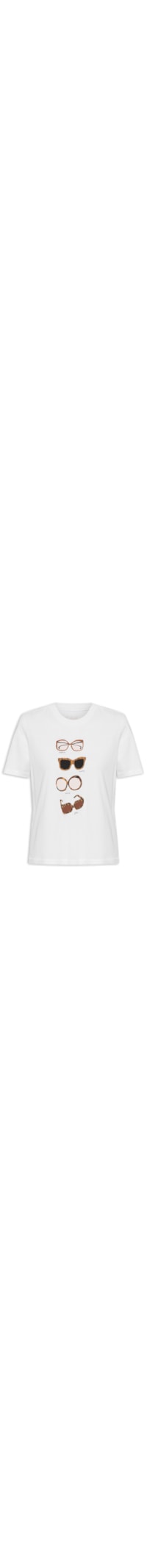 Camiseta Feminina Slim Óculos - Branco
