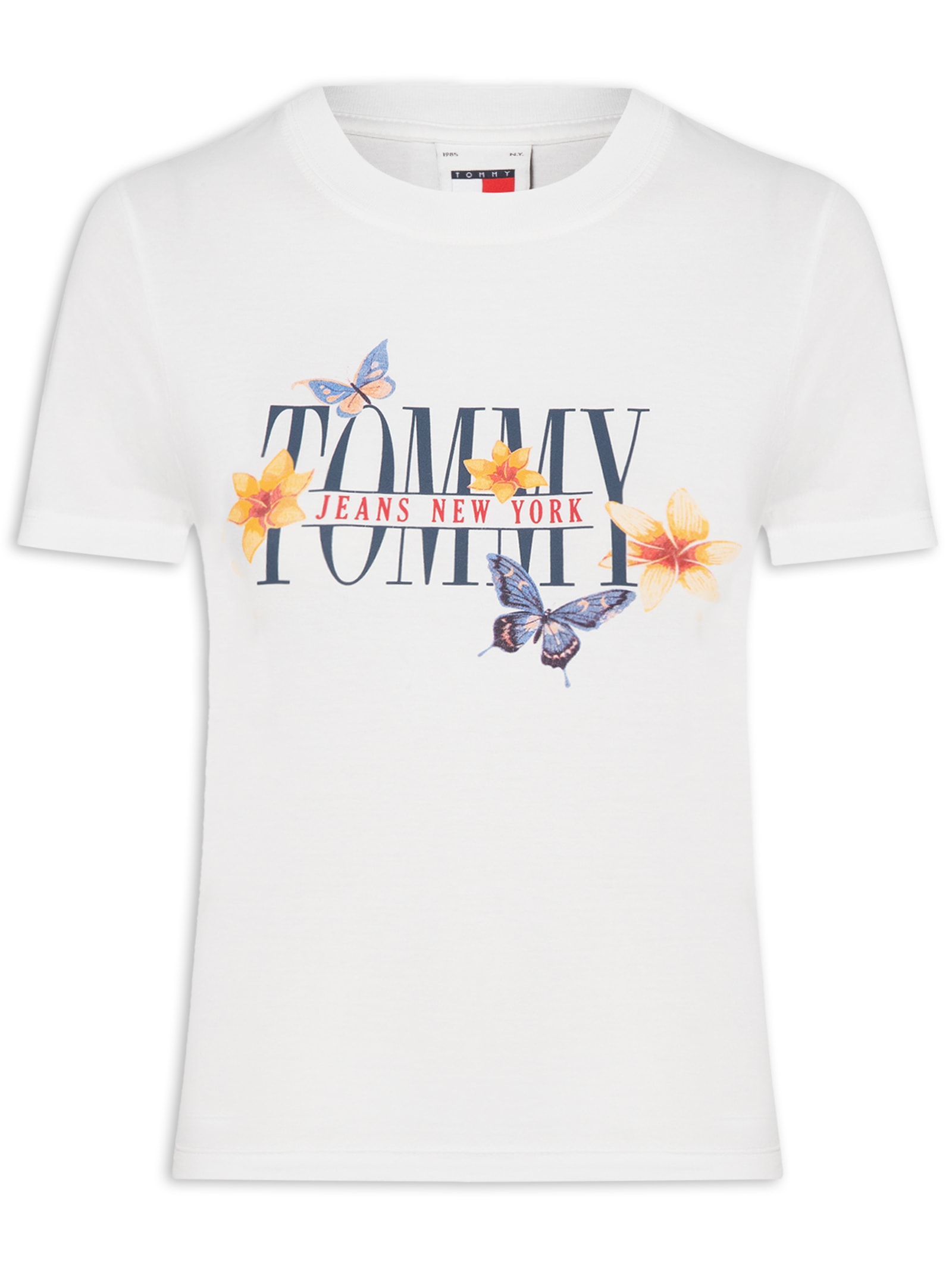 Camiseta Feminina Slim Tjw Butterfly Tee Branco Tommy Jeans