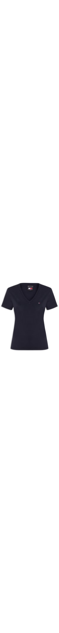 Camiseta Feminina Slim V-neck Tee - Azul