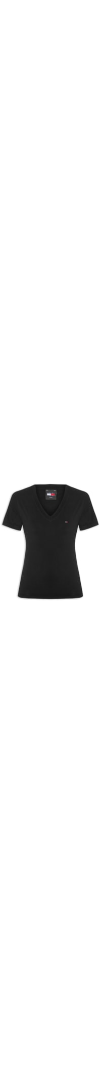 Camiseta Feminina Slim V-neck Tee - Preto