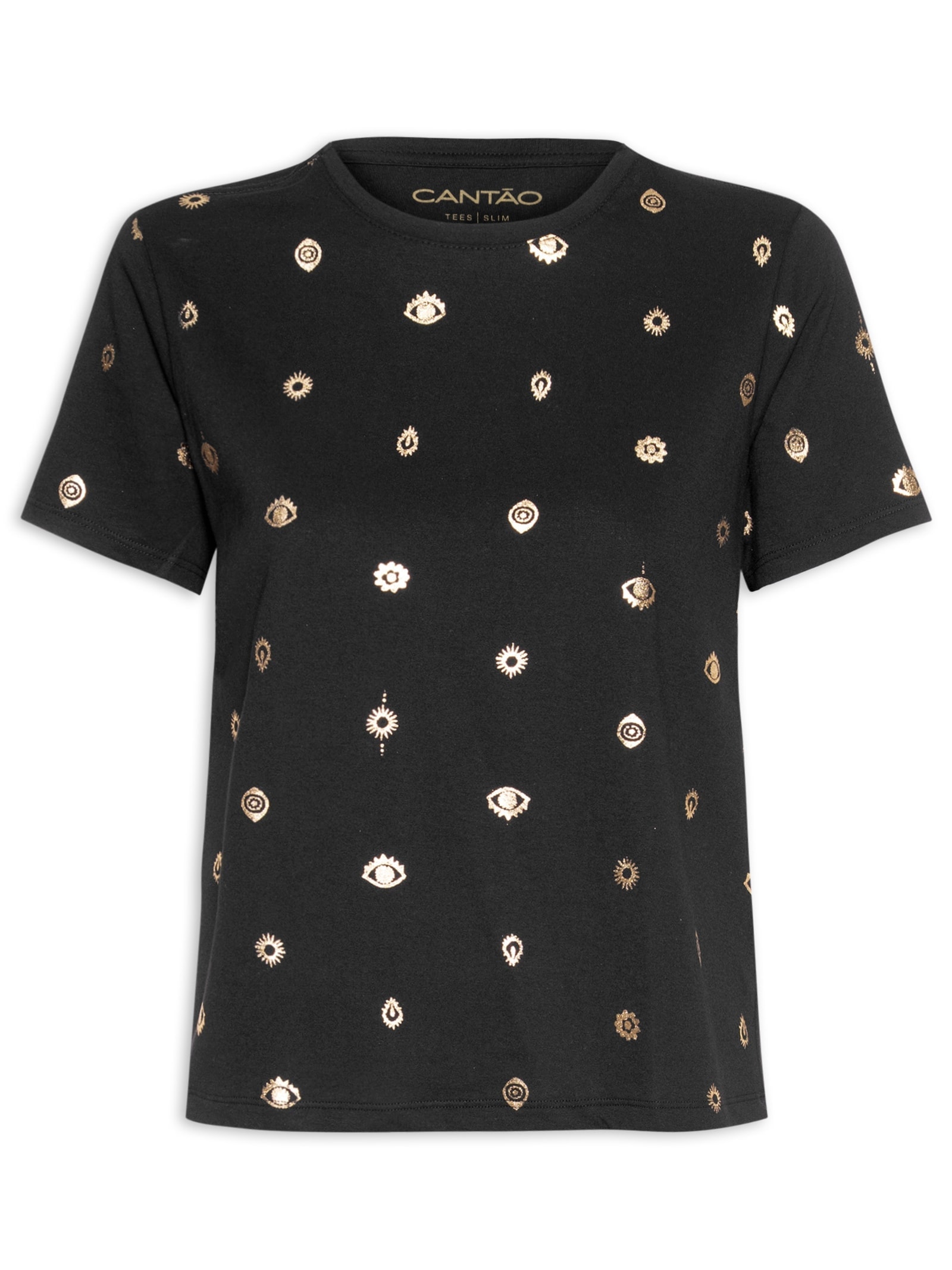 Camiseta Feminina Slim Visão Preto Cantão