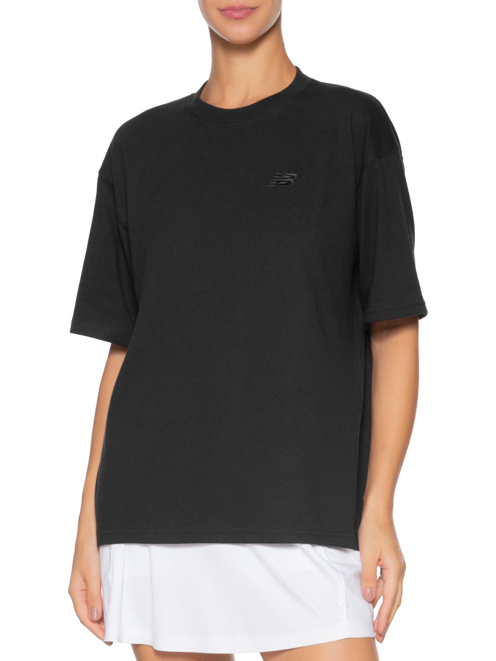 Camiseta Feminina Small Logo Over Preto New Balance