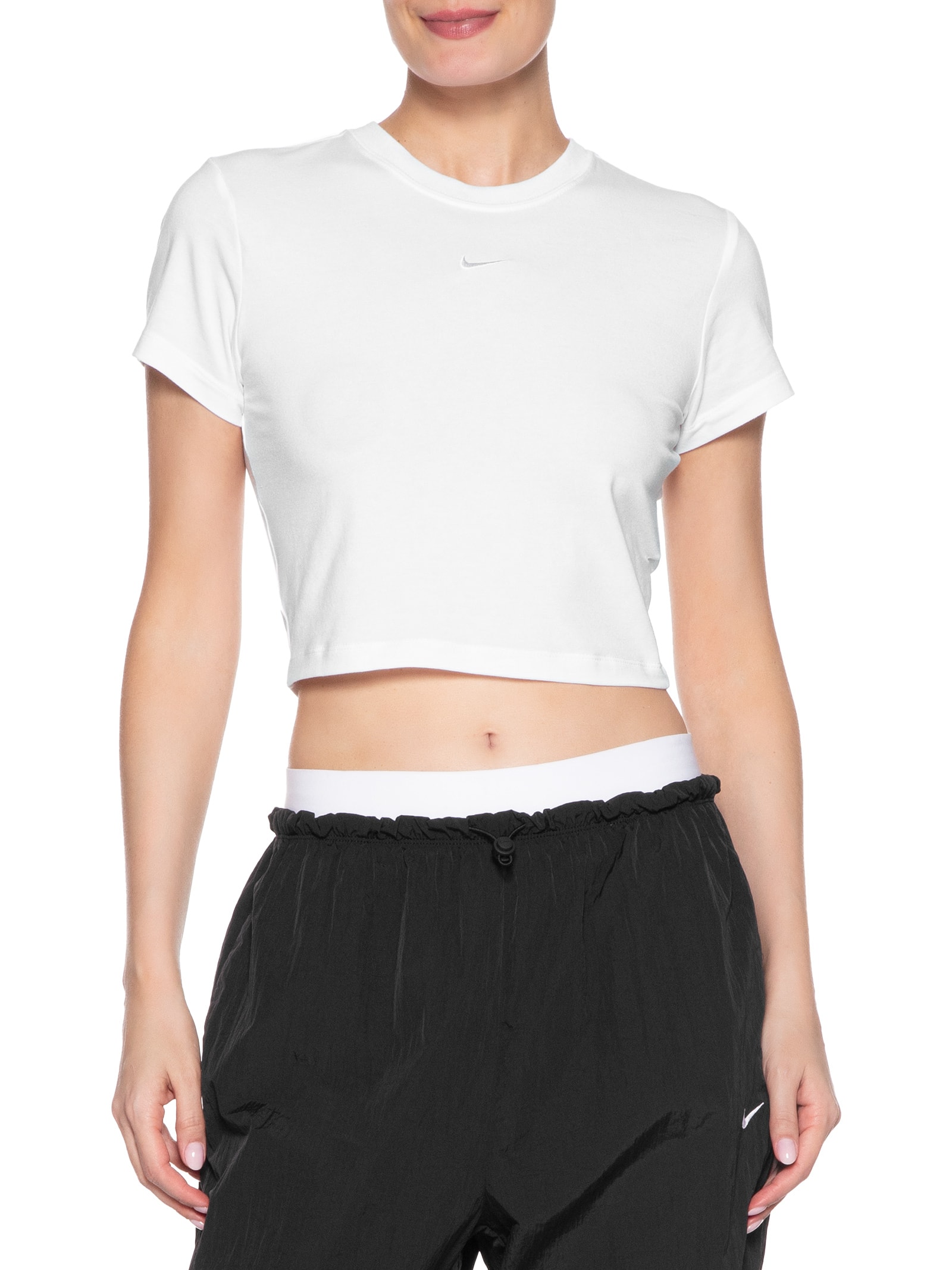 Camiseta Feminina Sportswear Chill Knit Cropped Off White Nike
