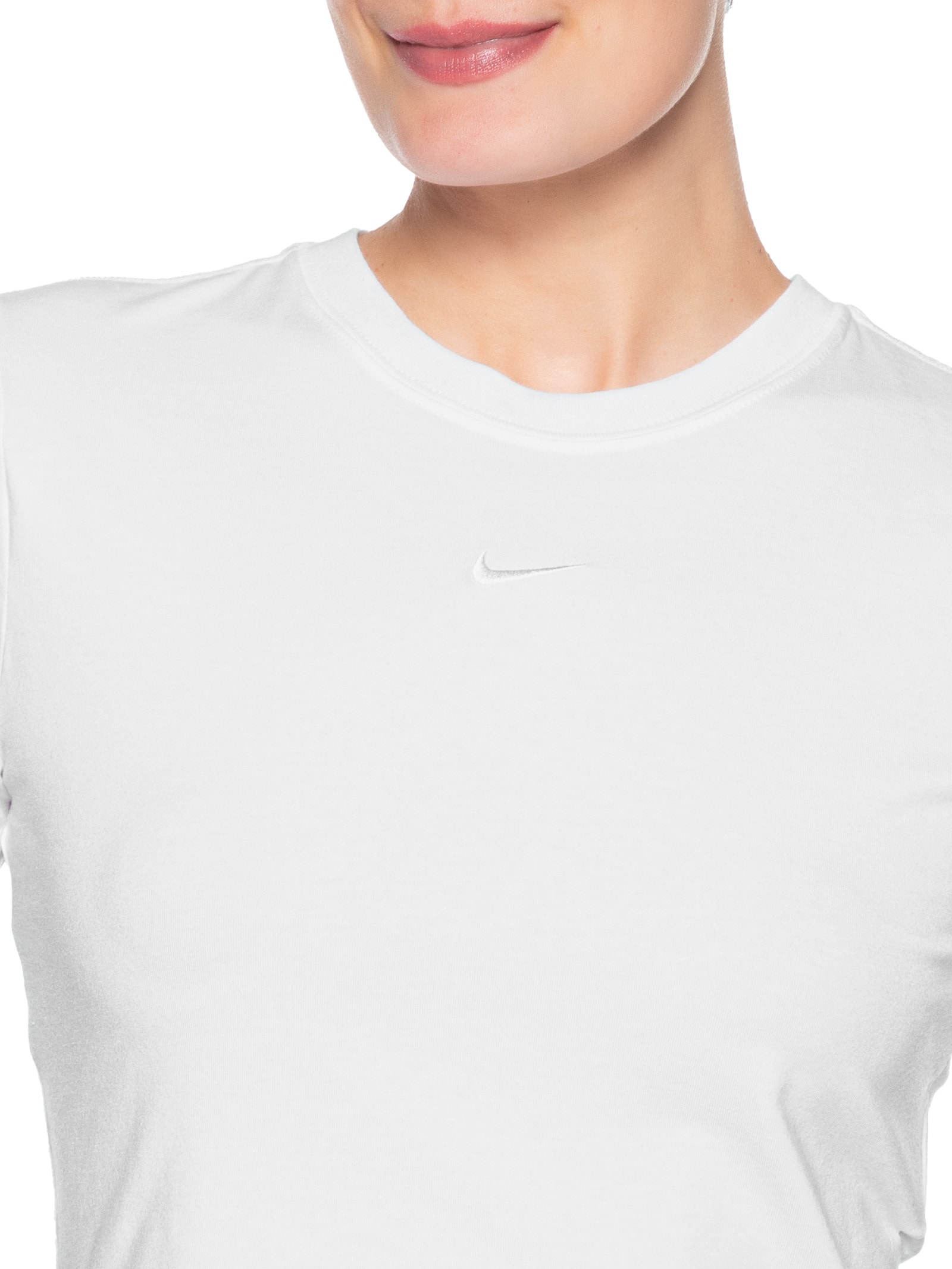 Camiseta Feminina Sportswear Chill Knit Cropped Off White Nike
