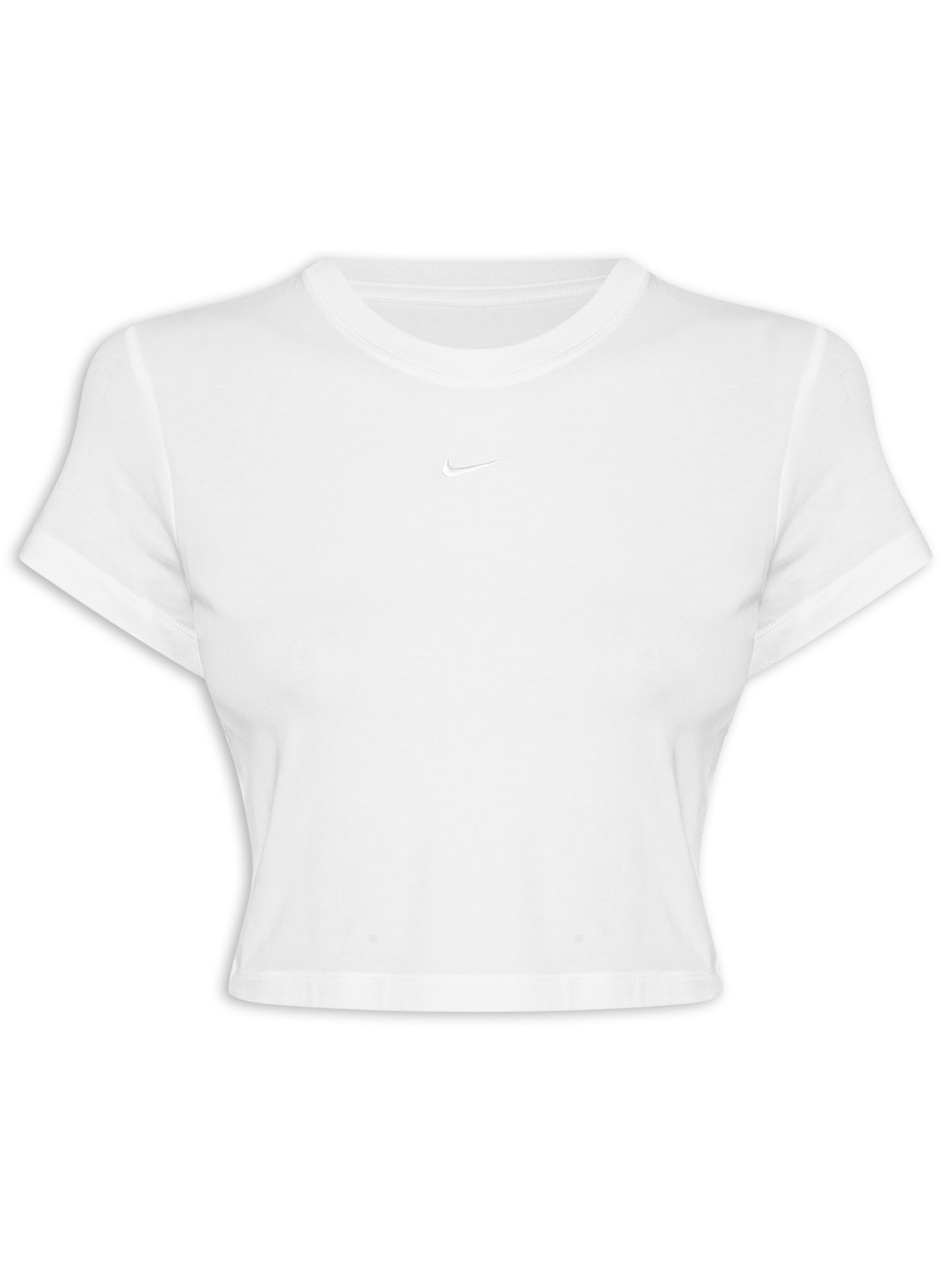 Camiseta Feminina Sportswear Chill Knit Cropped Off White Nike