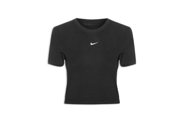 Camiseta Feminina Sportswear Chill Knit Cropped - Preto