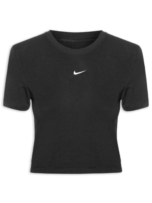 Camiseta Feminina Sportswear Chill Knit Cropped - Preto