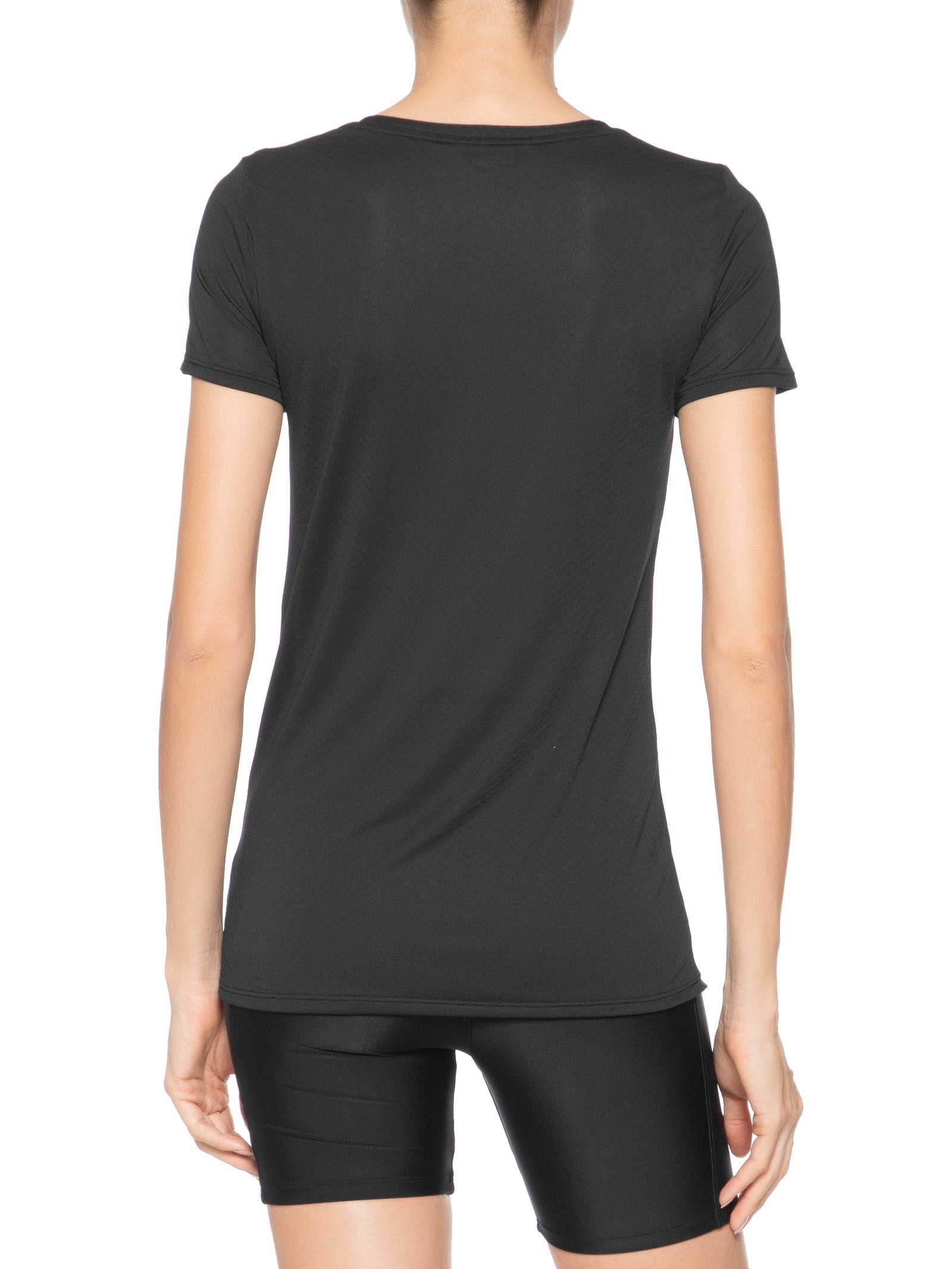 Camiseta Feminina Sportswear Manga Curta Preto Body For Sure