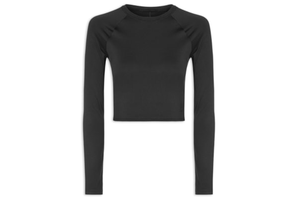 Camiseta Feminina Studio Long-T Crop - Preto
