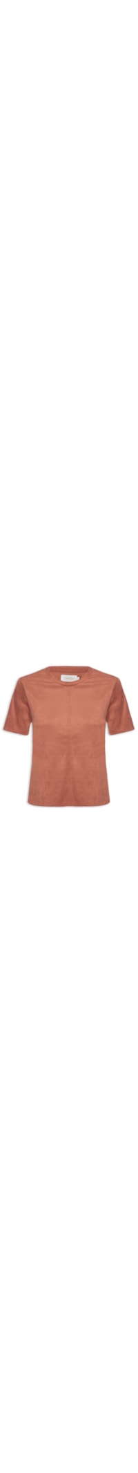 Camiseta Feminina Suede Decote Redondo - Vermelho