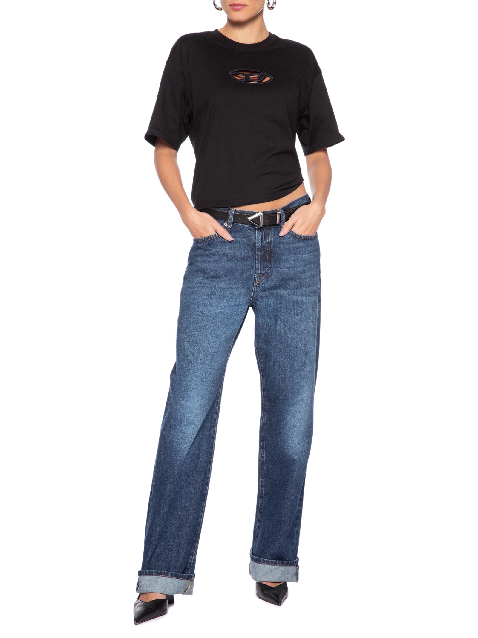 Camiseta Feminina T-Buxt Crop-Od Maglietta – Preto Diesel