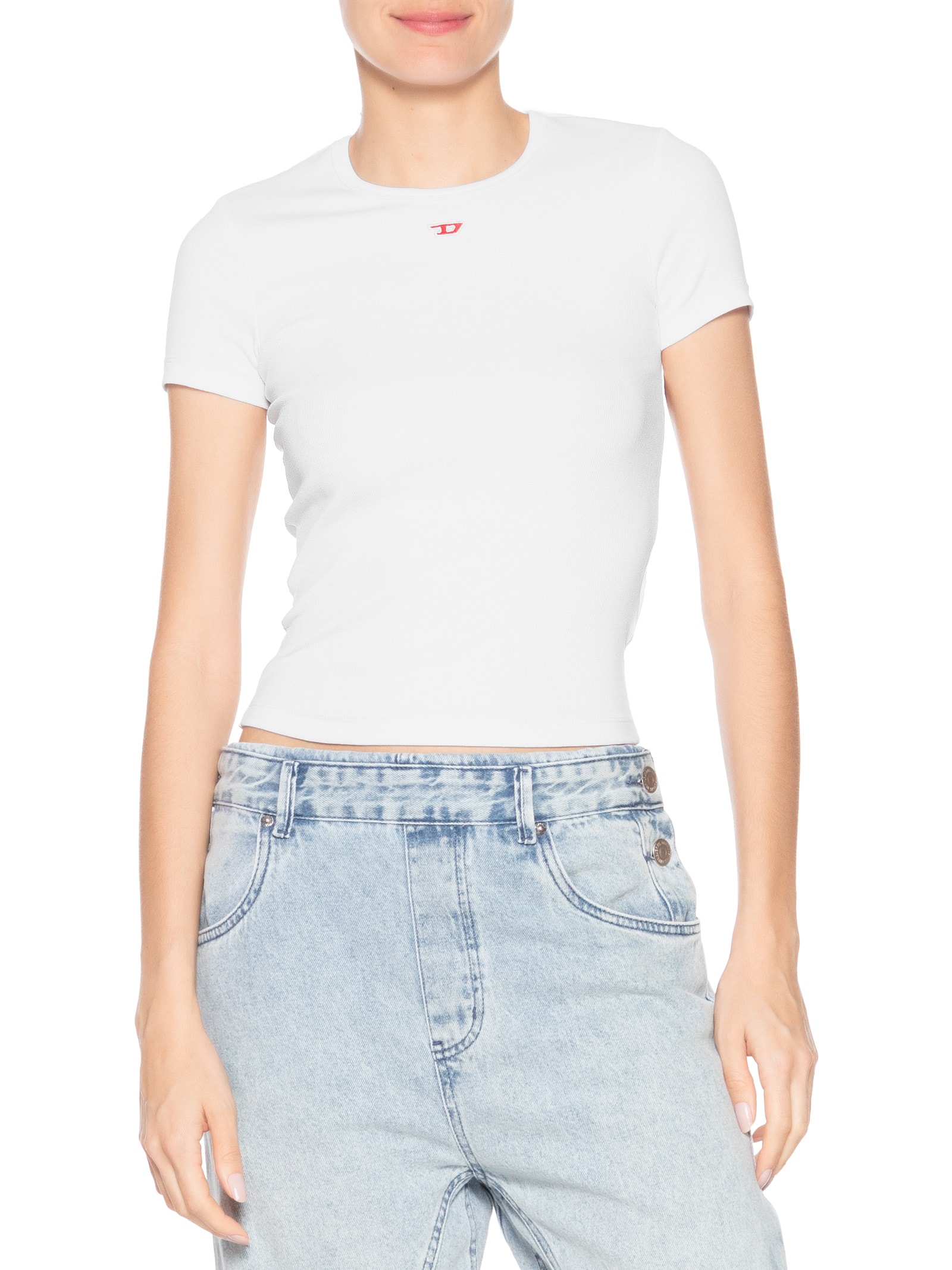 Camiseta Feminina T-Ele-Long-D Branco Diesel
