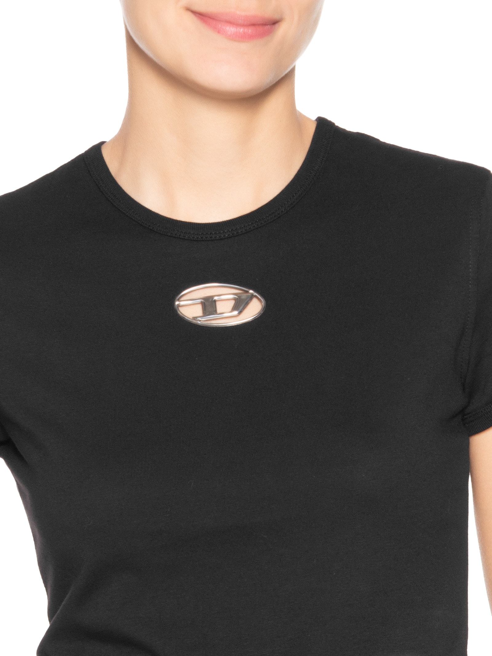 Camiseta Feminina T-Uncutie Long-Od Q1 Maglietta - Preto - Diesel