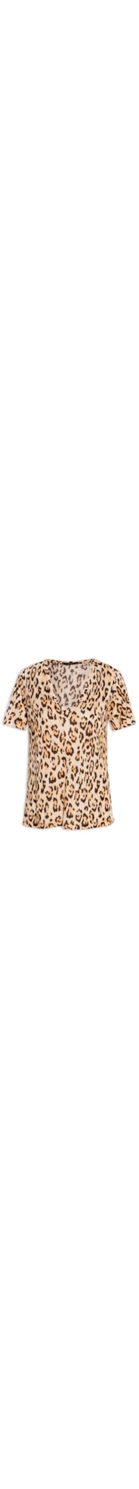 Camiseta Feminina Tee Manga Curta Onça Casati Color - Animal Print
