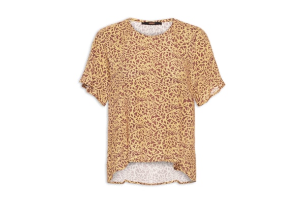 Camiseta Feminina Textura Tartaruga - Marrom