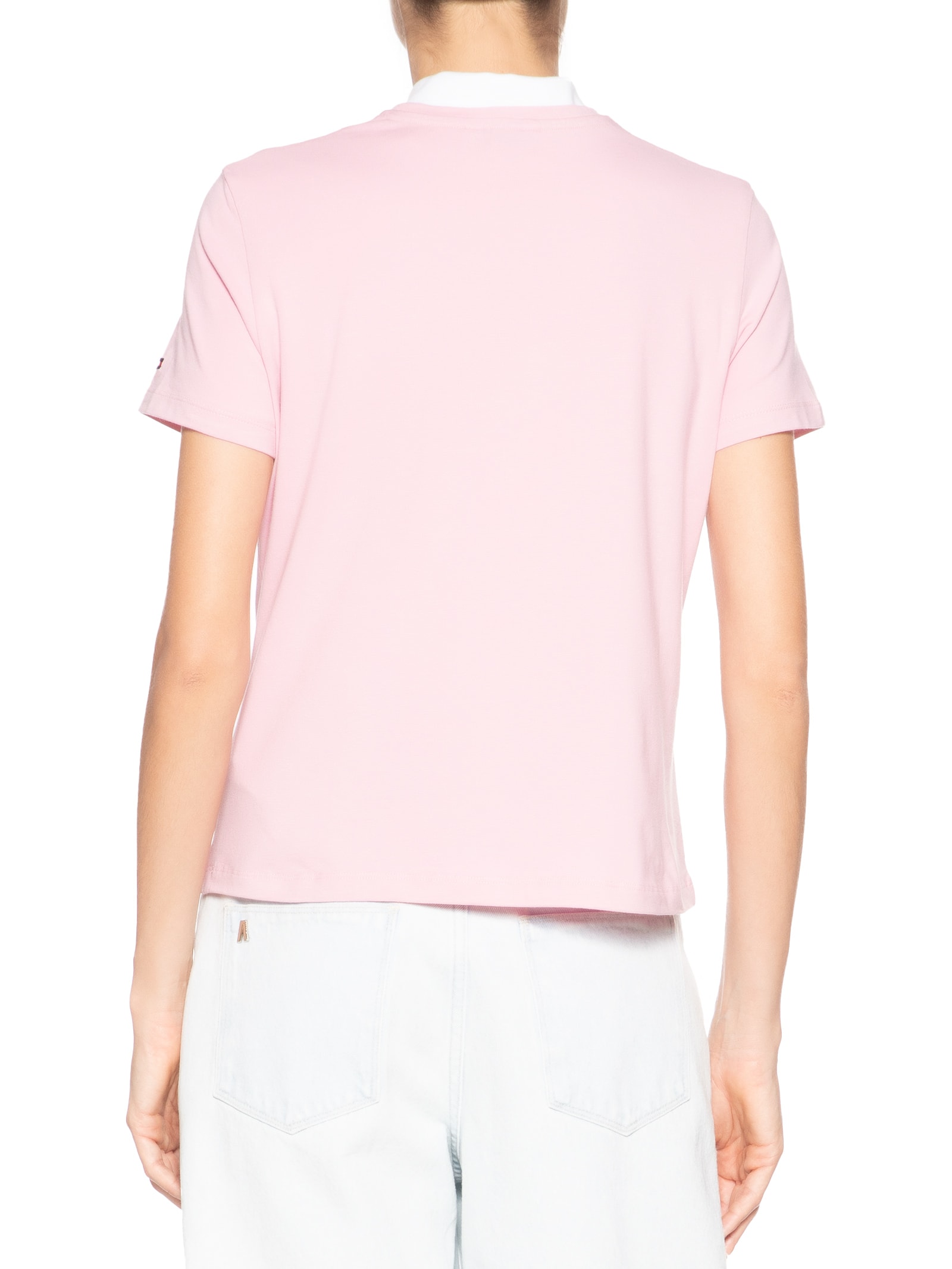 Camiseta Feminina Th Script Reg C-Nk SS Tee - Rosa - Tommy Hilfiger