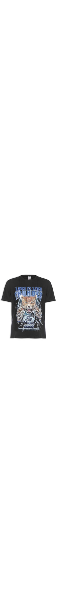 Camiseta Feminina Thunder Aplicação - Preto