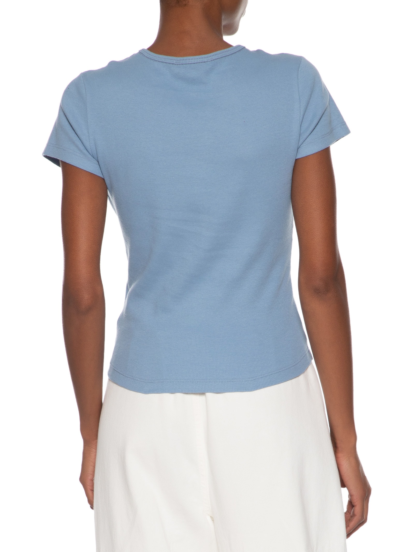 Camiseta Feminina Tjw Slim Badge Rib Tee Azul Tommy Jeans